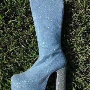 El Dantes Blue Sparkle Boots